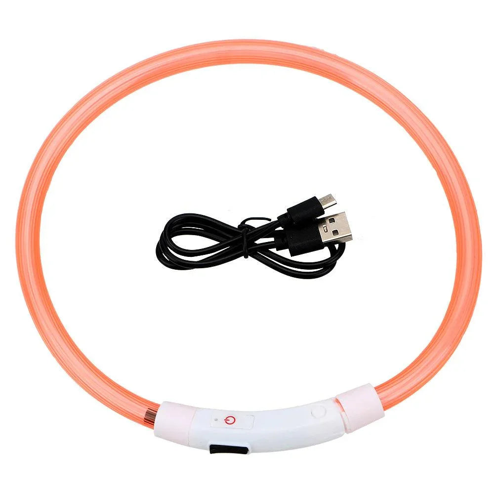 Usb Rechargeable Glow-In-The-Dark Pet Collar With Three Flashing Modes-3