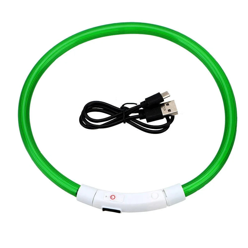 Usb Rechargeable Glow-In-The-Dark Pet Collar With Three Flashing Modes-8