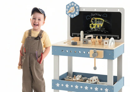 NNECW Kids Play Tool Workbench Set with 61 PCS Tool & Parts Set for Age 3/4/5 Years Old-1
